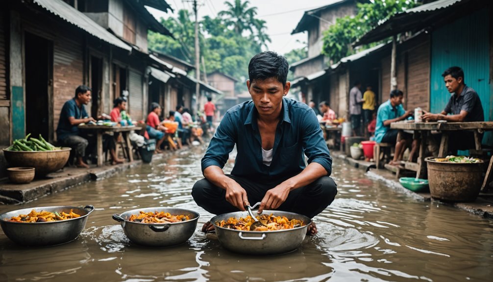 frying amidst flooding courage