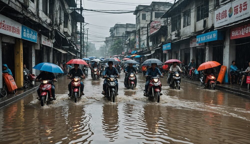 heavy rain causes flooding