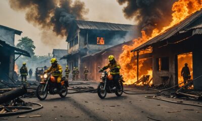 motorbike workshop fire response