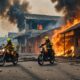 motorbike workshop fire response