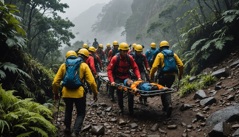 mountain rescue operation team