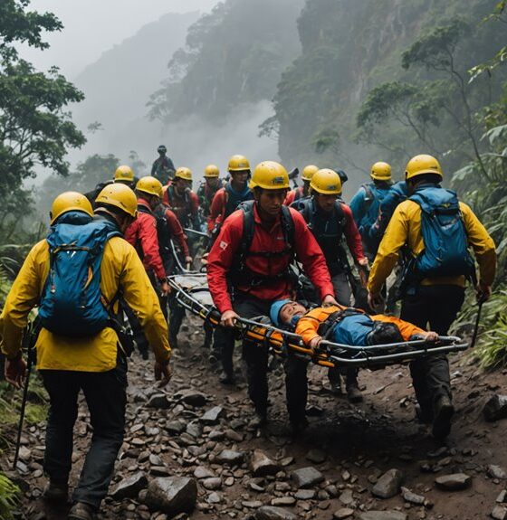 mountain rescue operation team