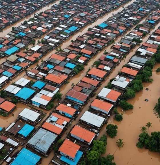 banjir bandang berdampak pada rumah-rumah